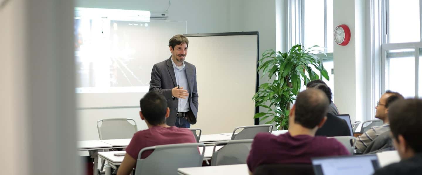 Instructor teaching in the classroom